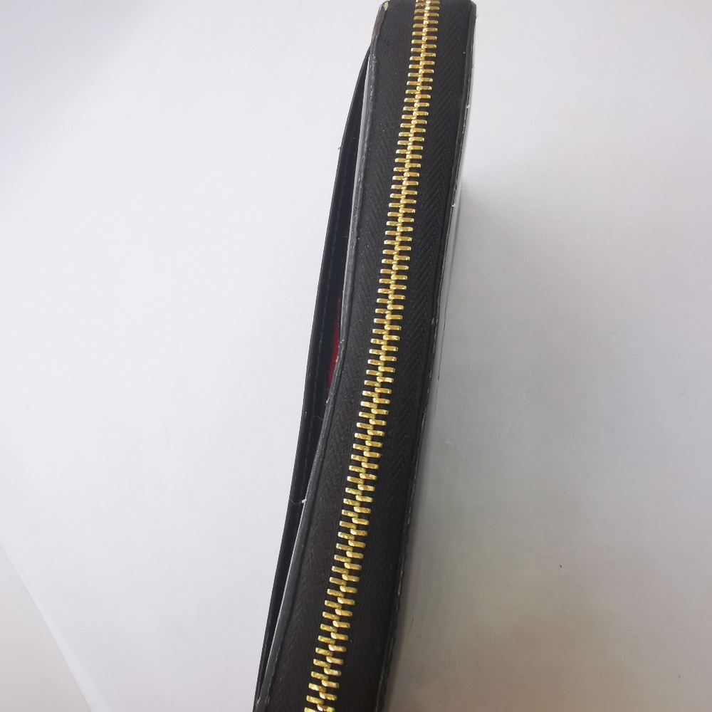 Kate Spade Purse Wallet Black Gold with Embossed logo Pink retro interior + zip - Picture 4 of 9
